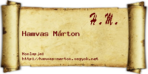Hamvas Márton névjegykártya