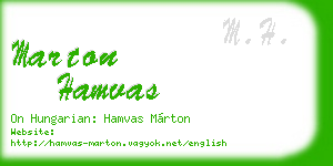 marton hamvas business card