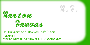 marton hamvas business card